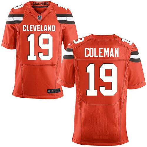Nike Browns #19 Corey Coleman Orange Alternate Men's Stitched NFL Elite Jersey - Click Image to Close